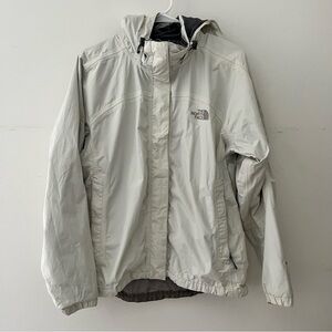 The North Face off white Hyvent Hooded Rain Jacket size medium